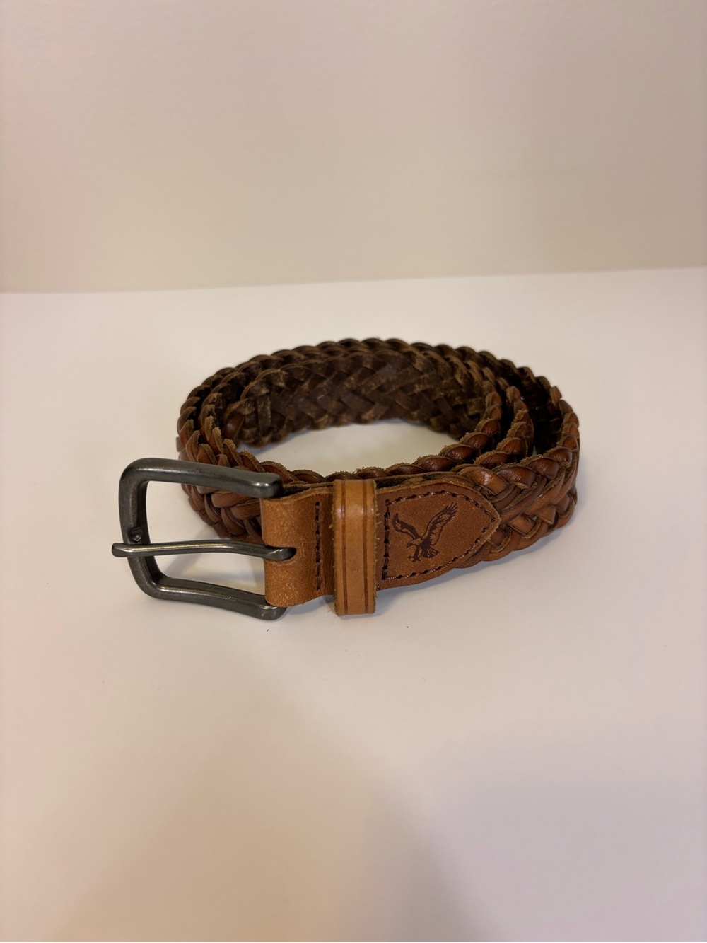 American Eagle Outfitters Braided Leather Belt - Tan/Brown Women’s S/M